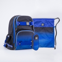 02704294-40 Школьный набор Полукаркасный рюкзак, Мешок для сменной обуви, Пенал, цветной
