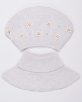 92114R-12 Комплект (берет, шарф-воротник) детский демисезонный для девочки св.серый